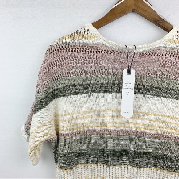 Olive + Oak NWT Striped Crocheted Lightweight Top - Picture 3 of 7